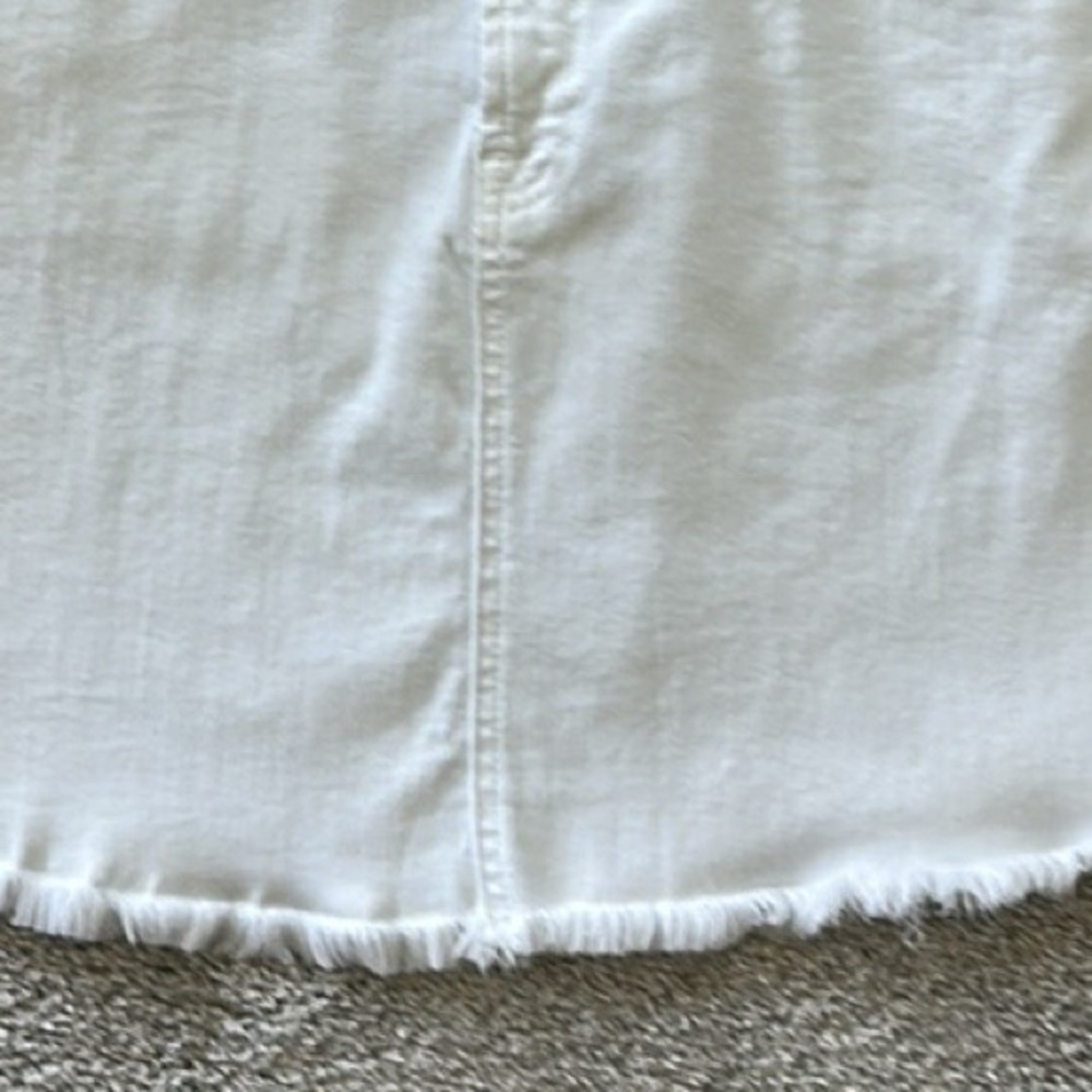 7 For All Mankind White Denim A Line Skirt - Picture 5 of 7